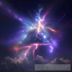 Lightening With A Galaxy 1 Of 3 Nature Ai Art