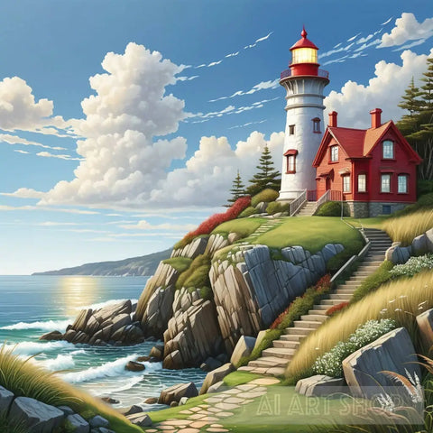 Lighthouse Landscape Ai Art