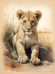 Lion Cub In The Savannah Animal Ai Art