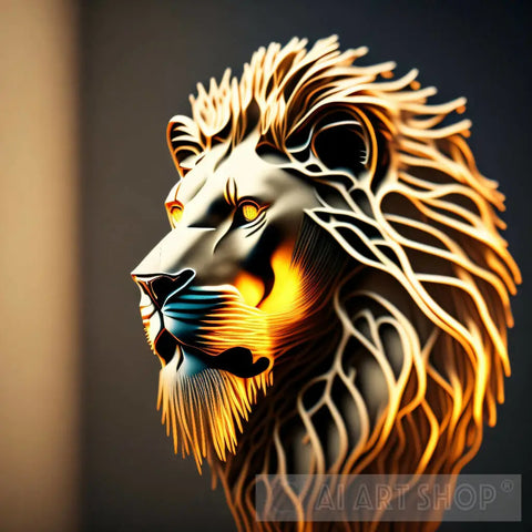 Lion Head Ai Artwork