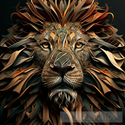 Lion Head Animal Ai Art