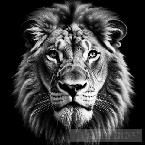 Lion In Monochrome Ai Artwork