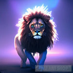 Lion In The Night Generative Ai Animal Art