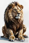 Lion Isolated On A White Background Animal Ai Art