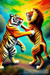 Lion Vs. Tiger Animal Ai Art