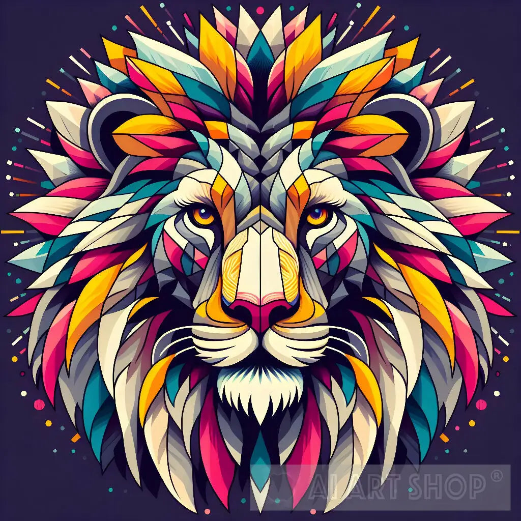 Lion's Roar: Abstract Majesty Unleashed, Abstract, Lion, Majest...