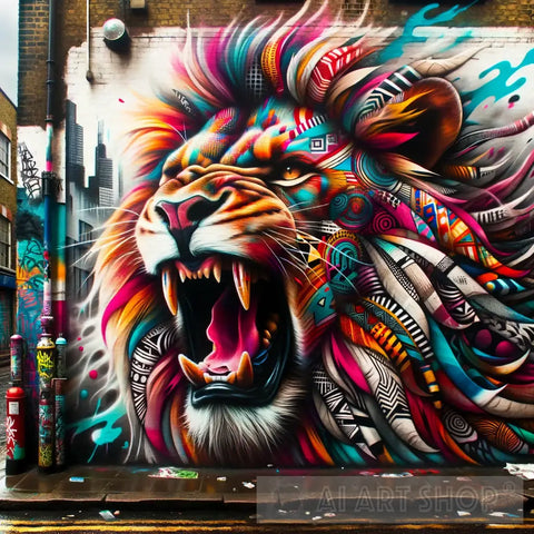 Lions Urban Roar Street Ai Art