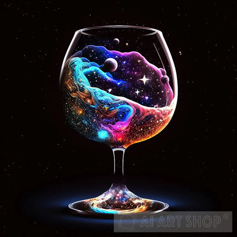 Liquid Universe In A Glass Ai Artwork