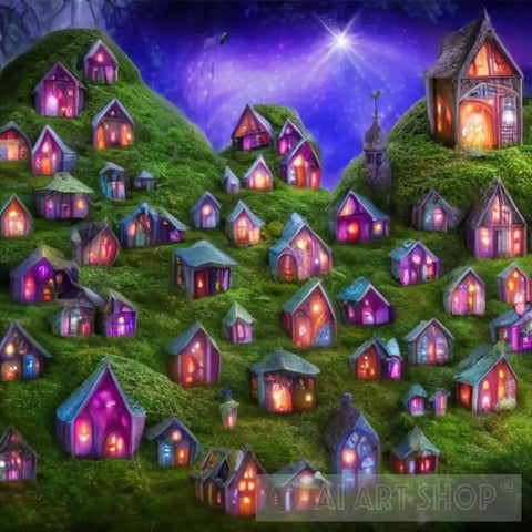 Little Fairy Village Abstract Ai Art