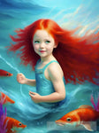 Little Mermaid & Fish Ai Artwork