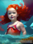 Little Mermaid Playing Ai Artwork