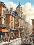 Lively Urban Old City Scene Ai Painting