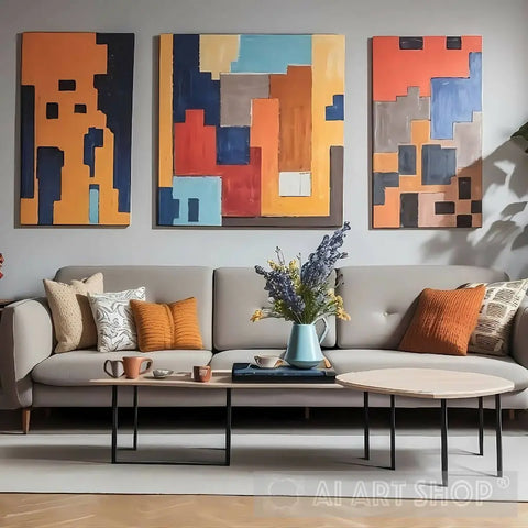 Living Room With Sofa Ai Artwork