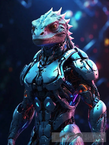 Lizard In Cyborg Body #1 Ai Artwork