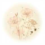 Vintage Pressed Flowers with Gold Foil Accents in Blush Pink & Cream
