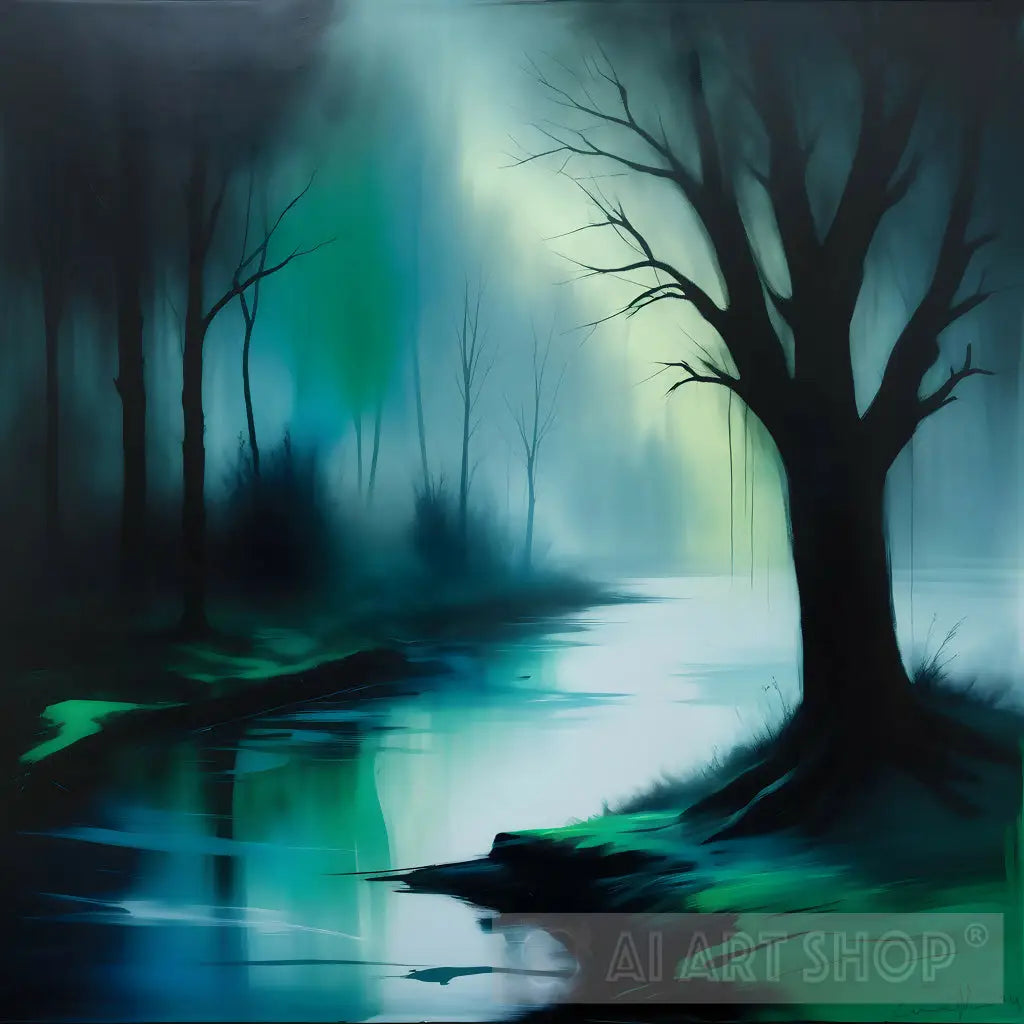 Lonely River AI Painting