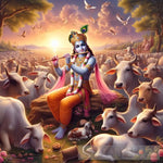 Lord Krishna Admist Cows Ai Artwork