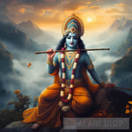 Lord Krishna At Sunrise Ai Artwork