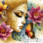 Lotus Flower Woman With Butterfly Ai Painting