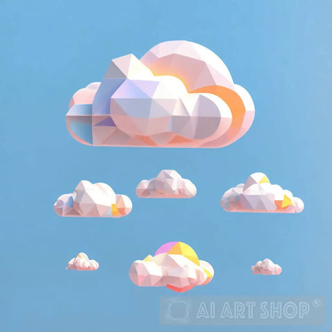 Low Poly Cloud 3 Ai Artwork