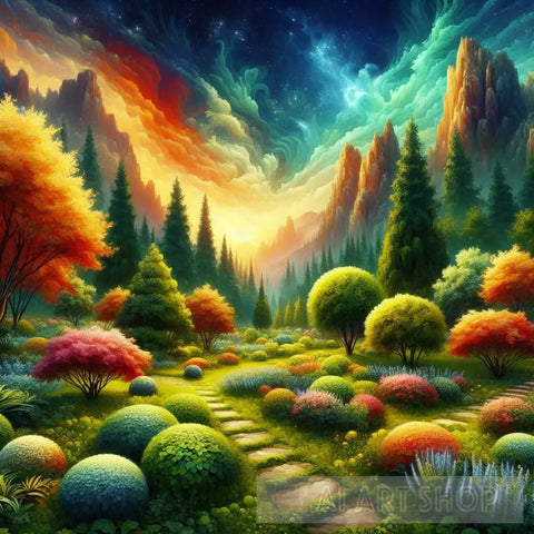 Luminous Gardens Landscape Ai Art