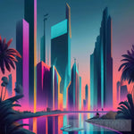 Luminous Metropolis Landscape Ai Art