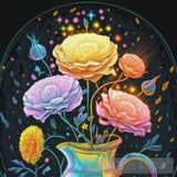 Luminous Pastel Flowers Modern Ai Art