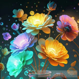 Luminous Pastel Flowers Modern Ai Art