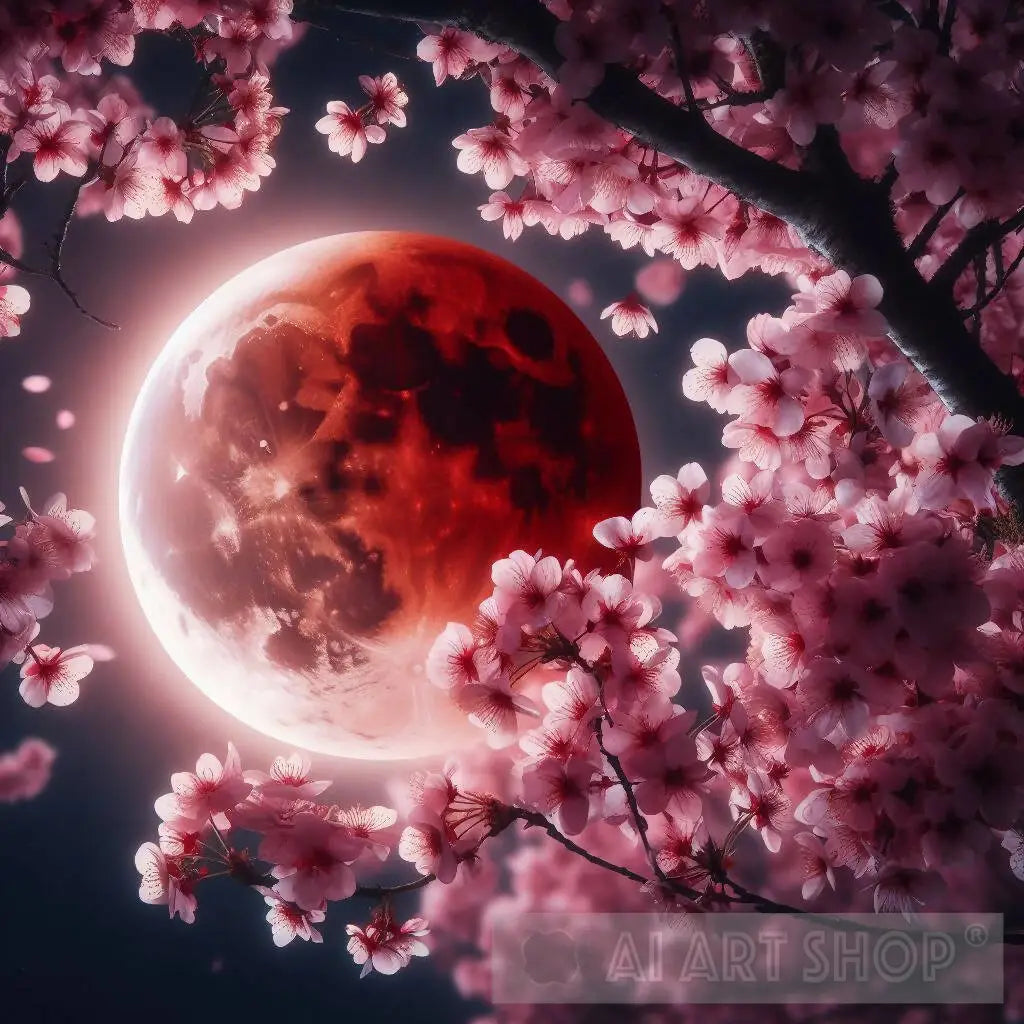 Lunar Eclipse and Cherry Blossoms