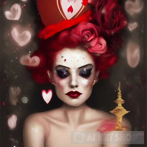 Mad Hatter Queen Of Hearts Ai Artwork