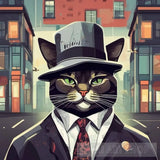 Mafia Cat Ai Painting