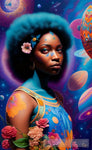 Magic Melanin Black Woman | Colorful Flowers 7 Ai Artwork