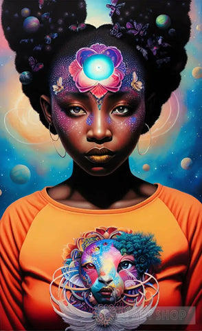 Magic Melanin Black Woman | Cosmos Galaxy Ai Artwork