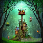 Magical Cottage In The Forest Abstract Ai Art