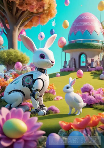 Magical Easter Garden Ai Artwork