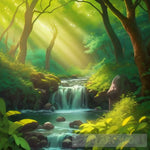 Magical Forest Landscape Ai Art