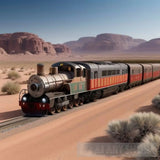 Magical Train Racing Through A Desert Landscape Portrait Ai Art