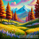 Magnificent Forest Meadows Oil Painting Abstract Landscape Ai Art
