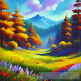 Magnificent Forest Meadows Oil Painting Abstract Landscape Ai Art