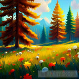 Magnificent Forest Meadows Oil Painting Abstract Landscape Ai Art
