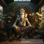 Majestic Indian God Ganesh Ai Artwork