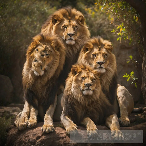 Majestic Lions Animal Ai Art