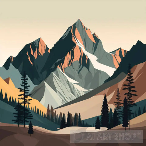 Majestic Mountain Landscape Ai Art