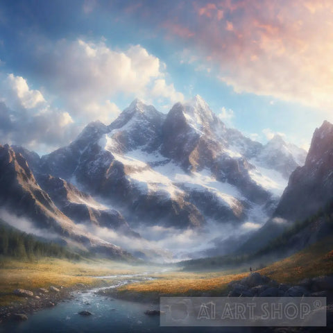 Majestic Mountains Landscape Ai Art