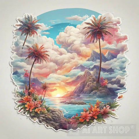 Majestic Palm Tree Ai Painting