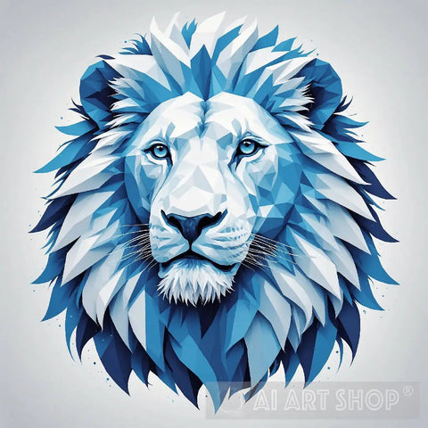 Majestic Polygonal Lion Animal Ai Art