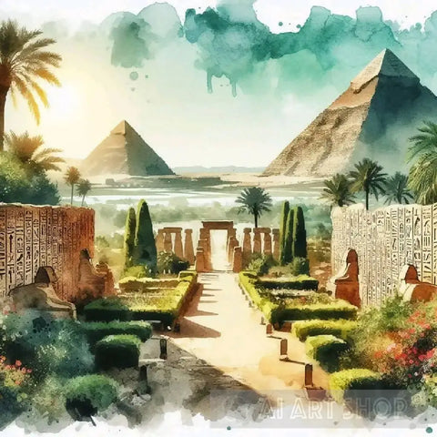 Majestic Pyramids Landscape Ai Art