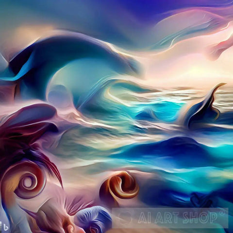 Majestic Seascape Abstract Ai Art