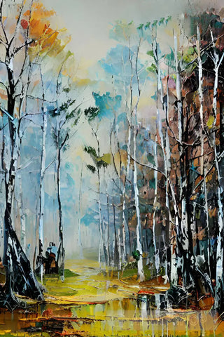 Man In The Forest Landscape Ai Art