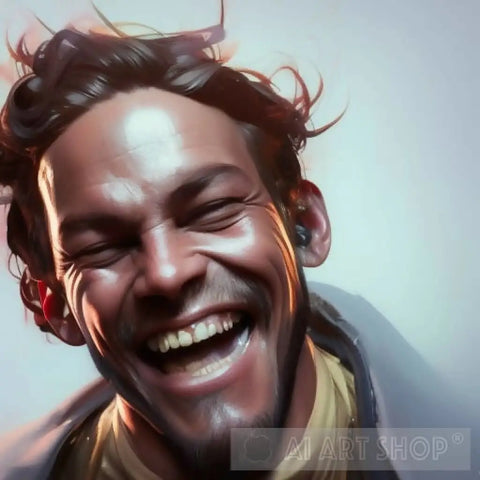 Man Laughing Ai Artwork